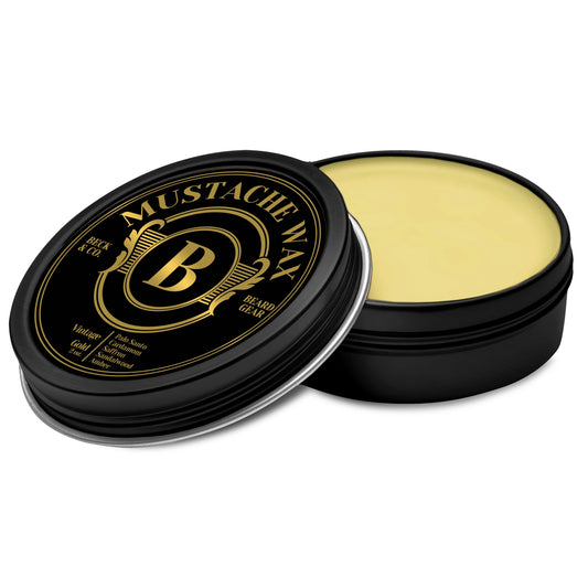 Vintage Gold Mustache Wax - palo santo, cardamom, saffron, sandalwood & amber